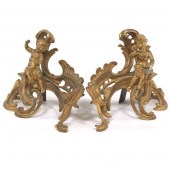 PAIR OF GILT BRONZE CHENETS 10