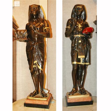 Pair of Gilt-Bronze Egyptian