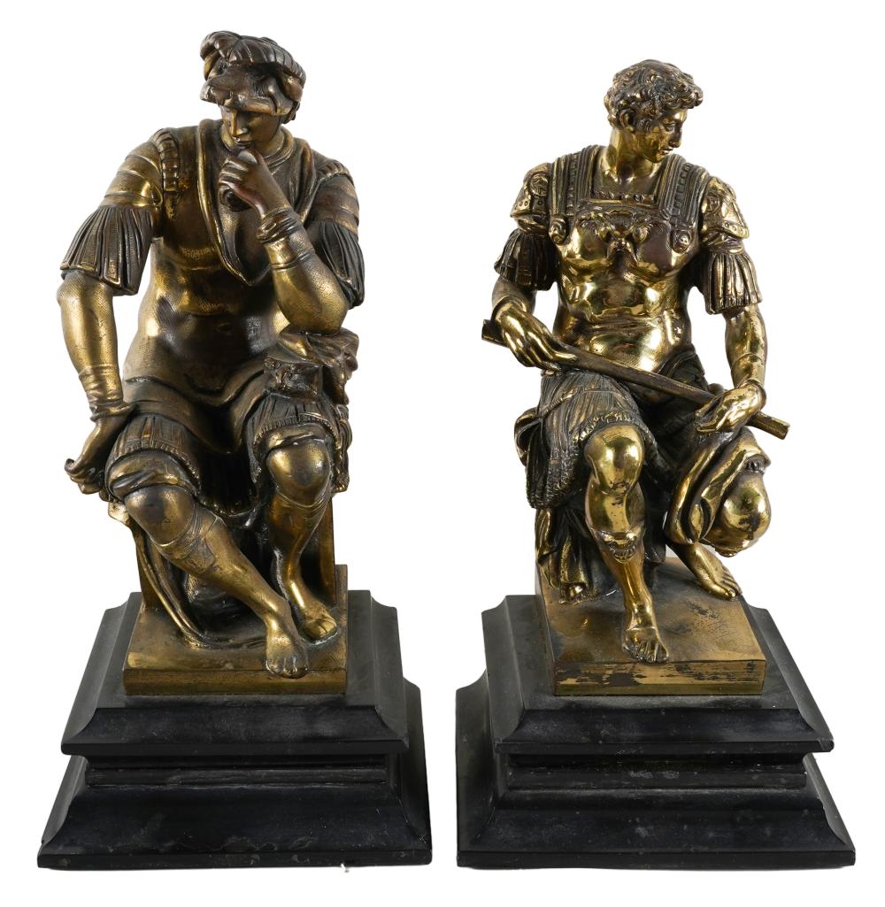 PAIR OF GILT BRONZE FIGURAL