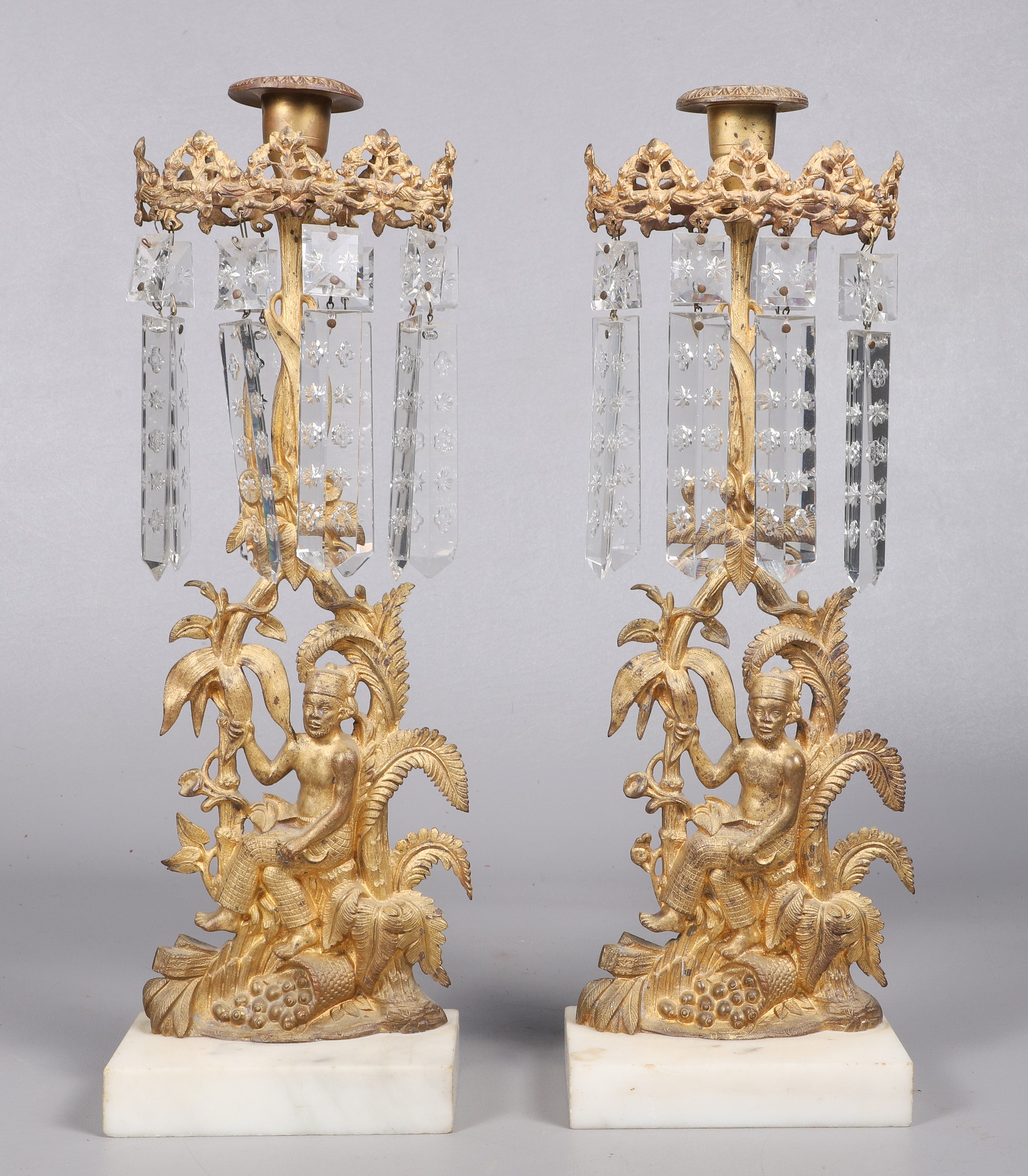 Pair of gilt bronze girandoles,