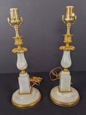 PAIR OF GILT BRONZE MOUNTED ON