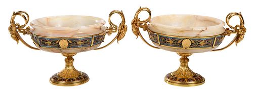 PAIR OF GILT BRONZE MOUNTED ONYX