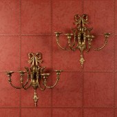 PAIR OF GILT BRONZE RAMS HEAD