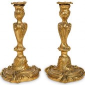 PAIR OF GILT BRONZE ROCOCO STY