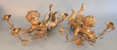 PAIR OF GILT, CARVED WOOD AND