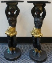 PAIR OF GILT DECORATED AND EBO