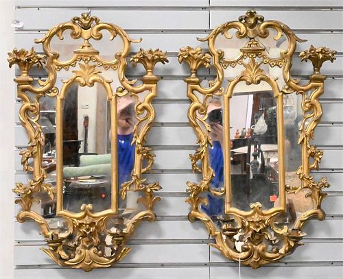 PAIR OF GILT DECORATED GIRANDOLE