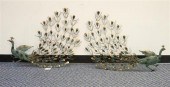 PAIR OF GILT DECORATED GREEN P