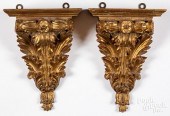 PAIR OF GILT GESSOED ACANTHUS