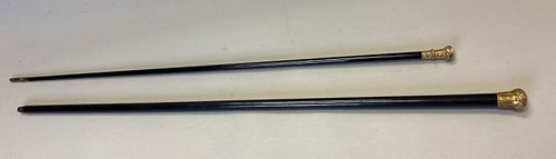 PAIR OF GILT HANDLE CANESPair of