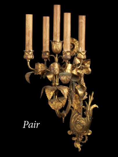 Pair of Gilt-Lacquered Brass
