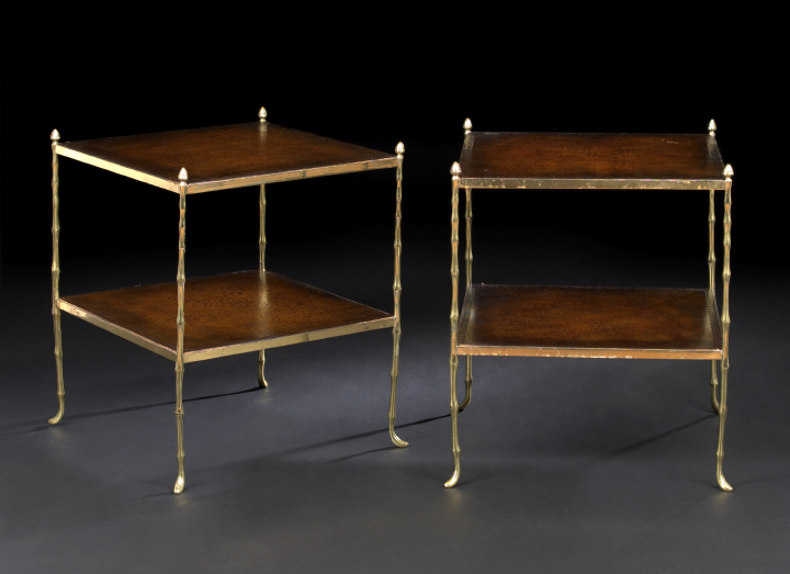 Pair of Gilt-Metal and Leather