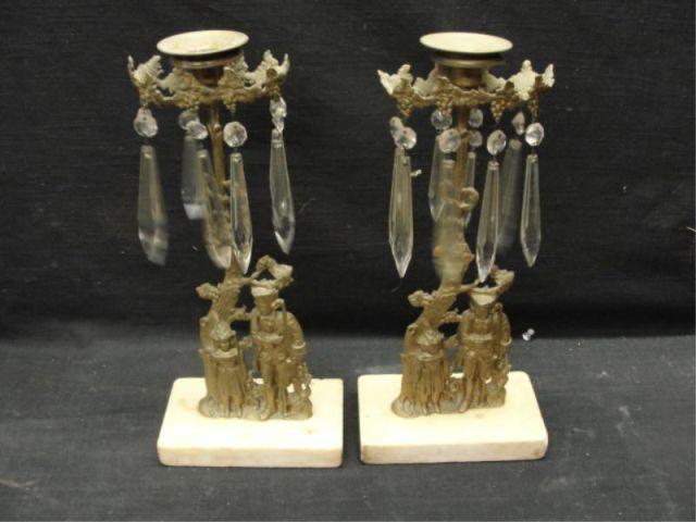 Pair of Gilt Metal Candlebra & Pair