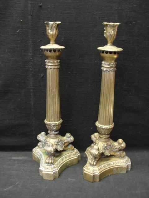 Pair of Gilt Metal Candlesticks.