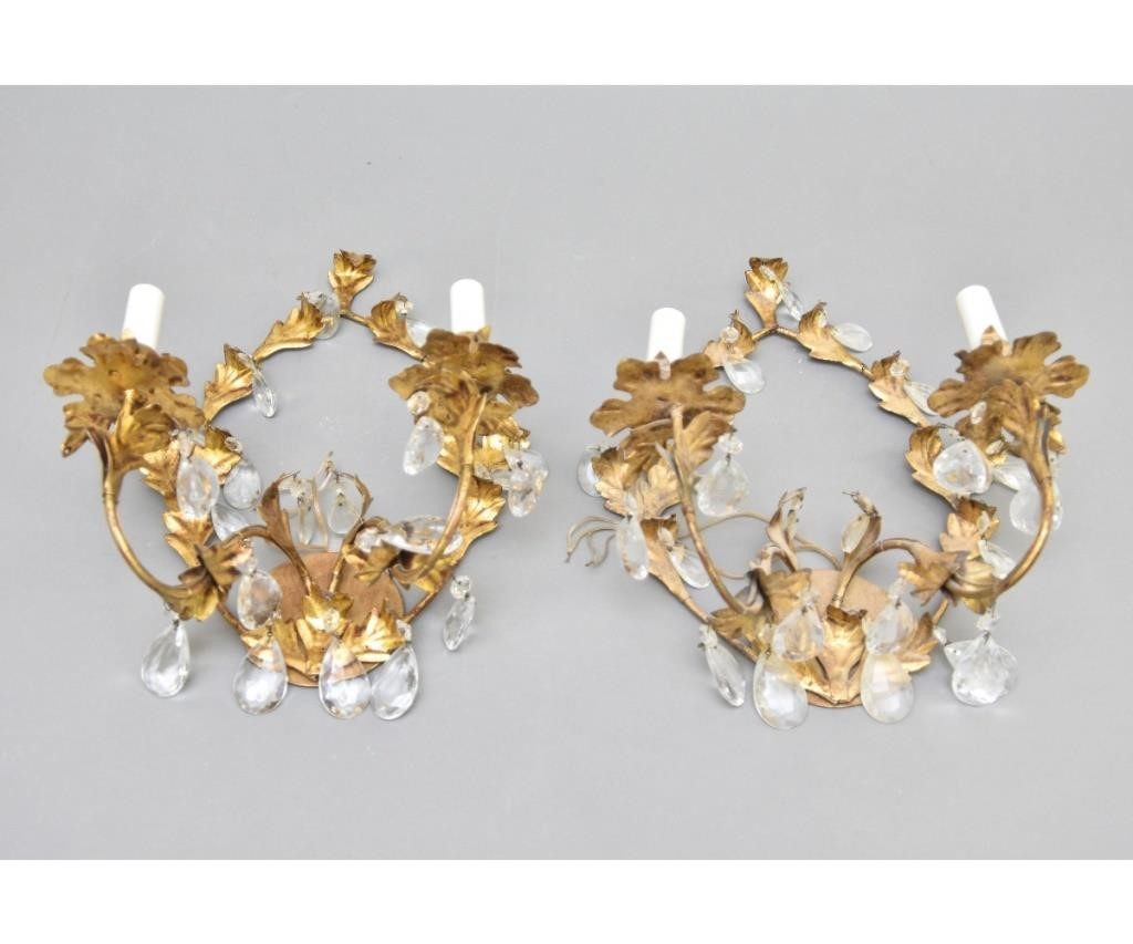 Pair of gilt metal electric wall
