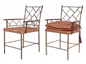 PAIR OF GILT METAL FAUX BAMBOO