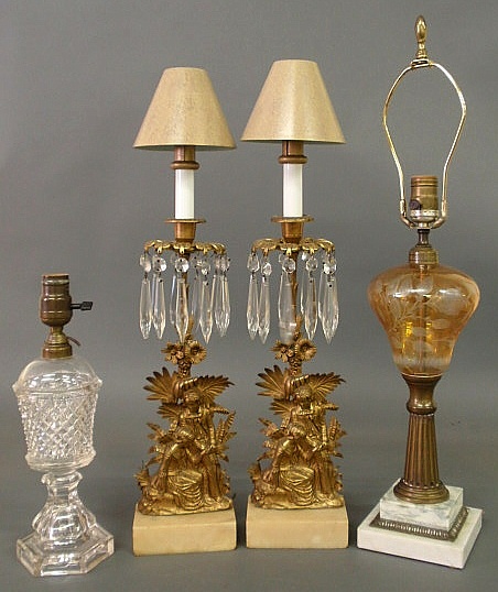 Pair of gilt metal girandoles