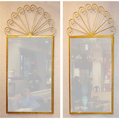 Pair of Gilt-Metal Mirrors 	 