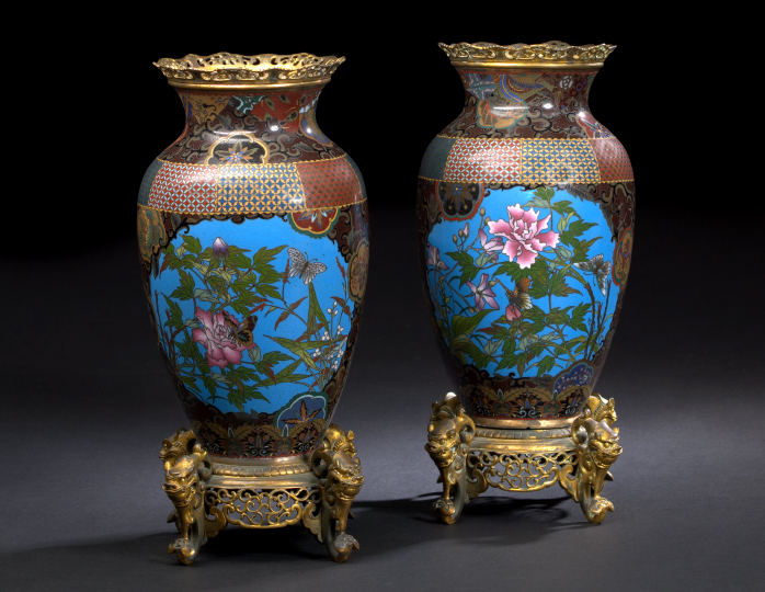 Pair of Gilt-Metal-Mounted Japanese