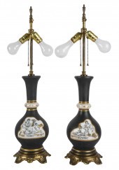 PAIR OF GILT METAL-MOUNTED POR