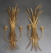 PAIR OF GILT METAL SHEAF OF WH