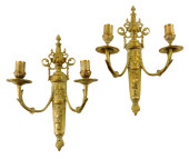 PAIR OF GILT METAL, TWO ARM CA