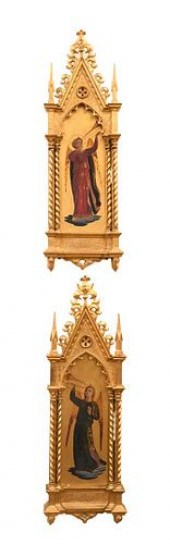 PAIR OF GILT PORTRAIT ICONSPai
