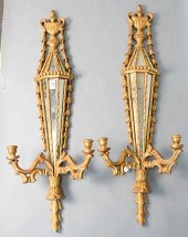 PAIR OF GILT WOOD AND MIRROR C