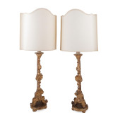 PAIR OF GILTWOOD ALTAR CANDLES