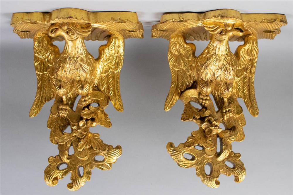 PAIR OF GILTWOOD EAGLE FORM WALL