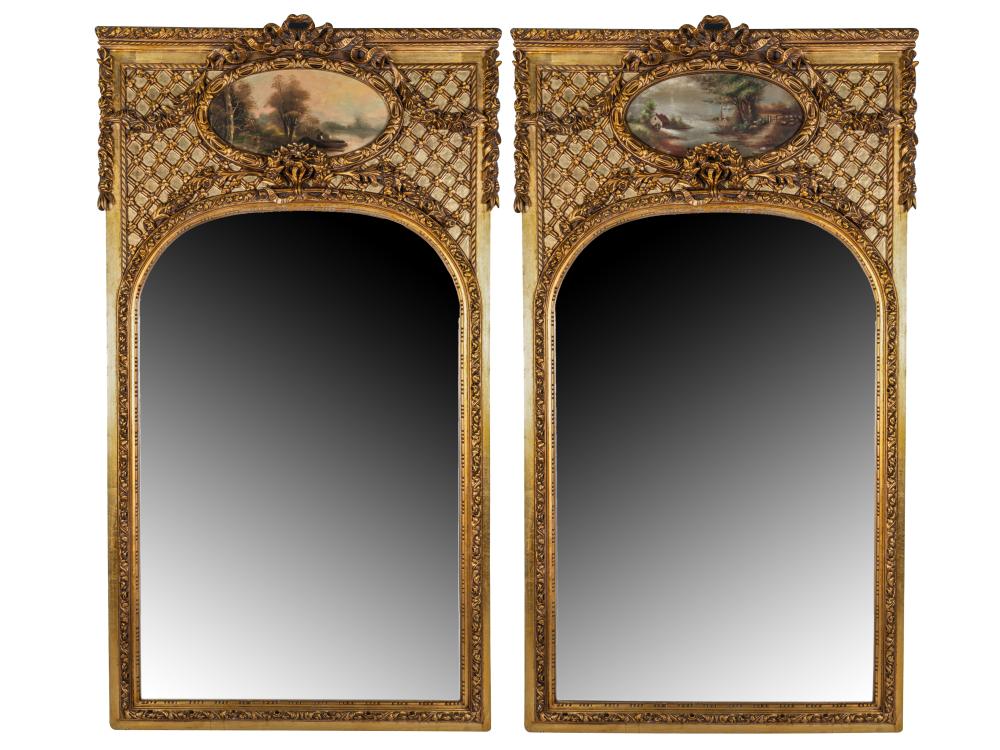PAIR OF GILTWOOD TRUMEAU