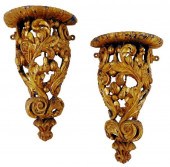 PAIR OF GILTWOOD WALL BRACKETS