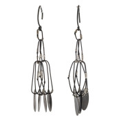 PAIR OF GLASS BEAD, OXIDIZED S