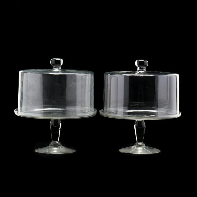 PAIR OF GLASS CAKESTANDS 20th