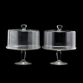 PAIR OF GLASS CAKESTANDS 20th