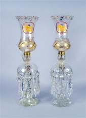 Pair of glass luster table lam