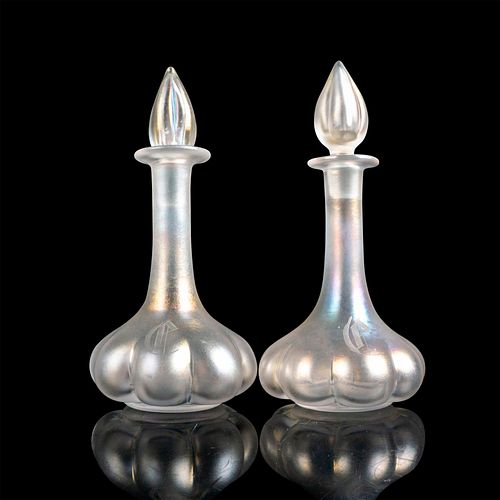 PAIR OF GLASS PERFUME BOTTLES