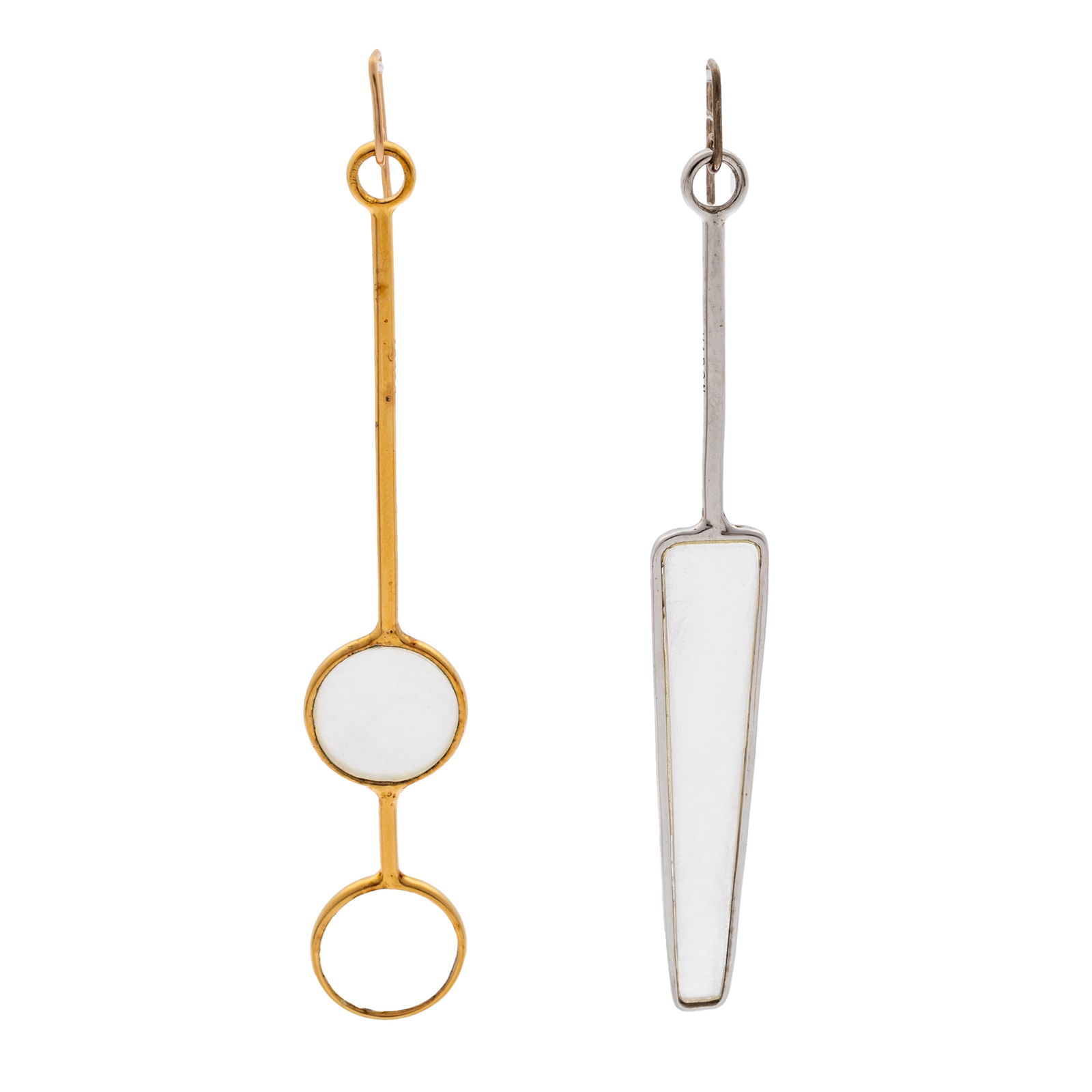 PAIR OF GLASS, SILVER,
