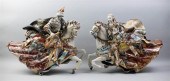 PAIR OF GLAZED AND PARCEL-GILD