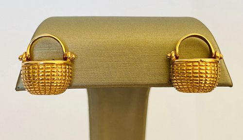 PAIR OF GLENAAN 14K YELLOW GOLD