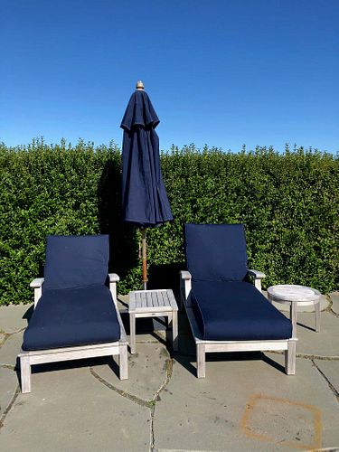PAIR OF GLOSTER TEAK CHAISE