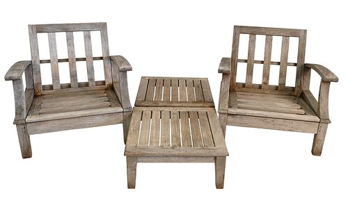 PAIR OF GLOSTER TEAK OUTDOOR