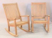 PAIR OF GLOSTER TEAK ROCKERS.P