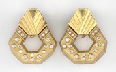 PAIR OF GOLD AND DIAMOND DAY-T