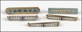 PAIR OF GOLD AND SAPPHIRE BAR