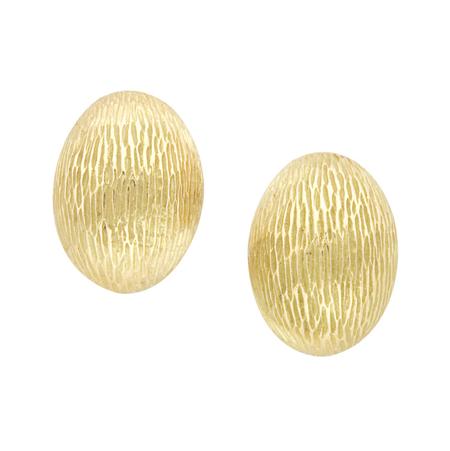 Pair of Gold Dome Earclips 	 