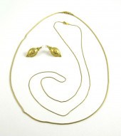 PAIR OF GOLD EARRINGS AND TWO