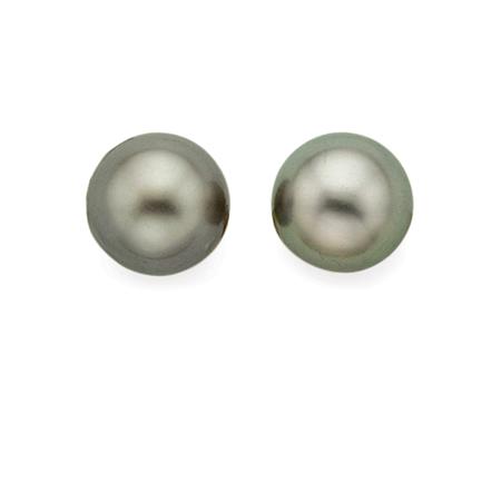 Pair of Gold, Gray Cultured Pearl