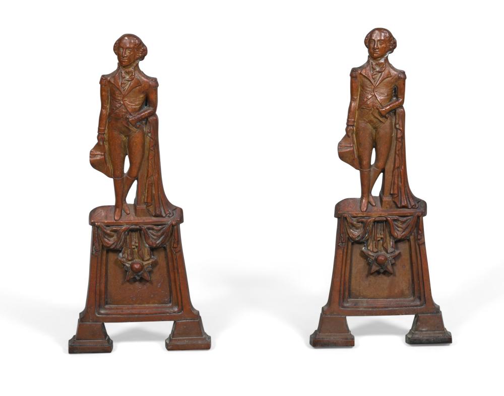 PAIR OF GOLD PAINTED CAST IRON