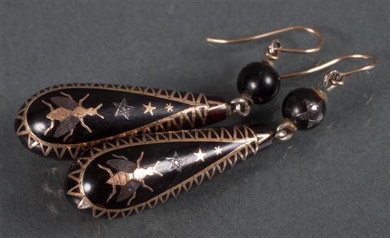 Pair of gold pique and